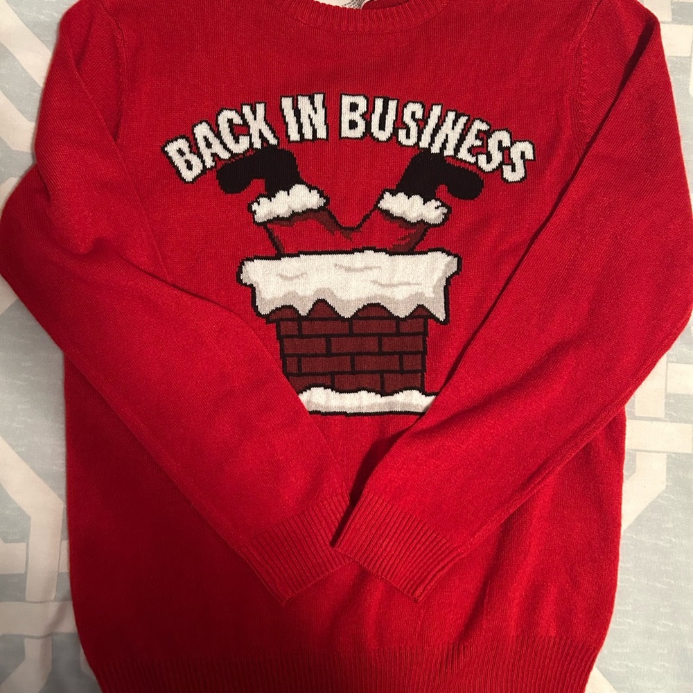 Red Holiday Sweater - Back in Business